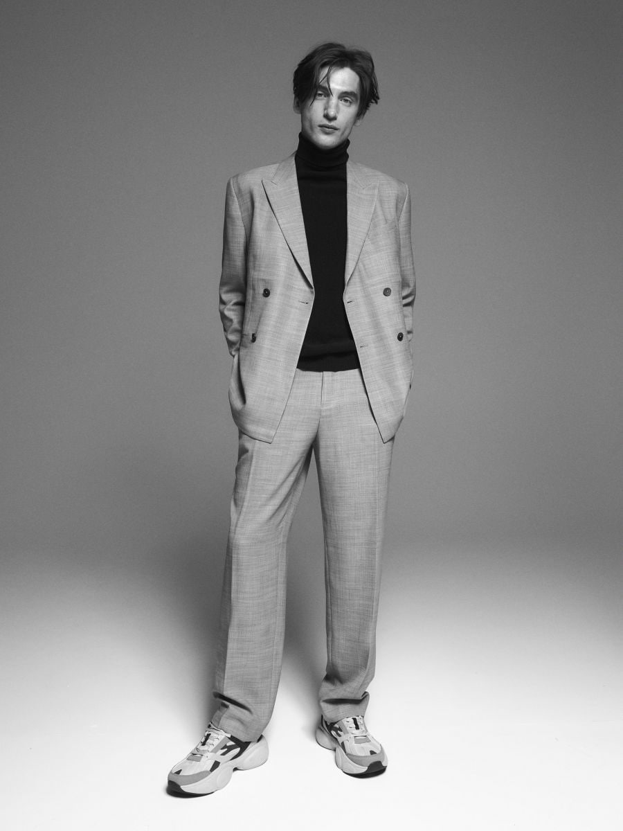 mens black cotton turtleneck