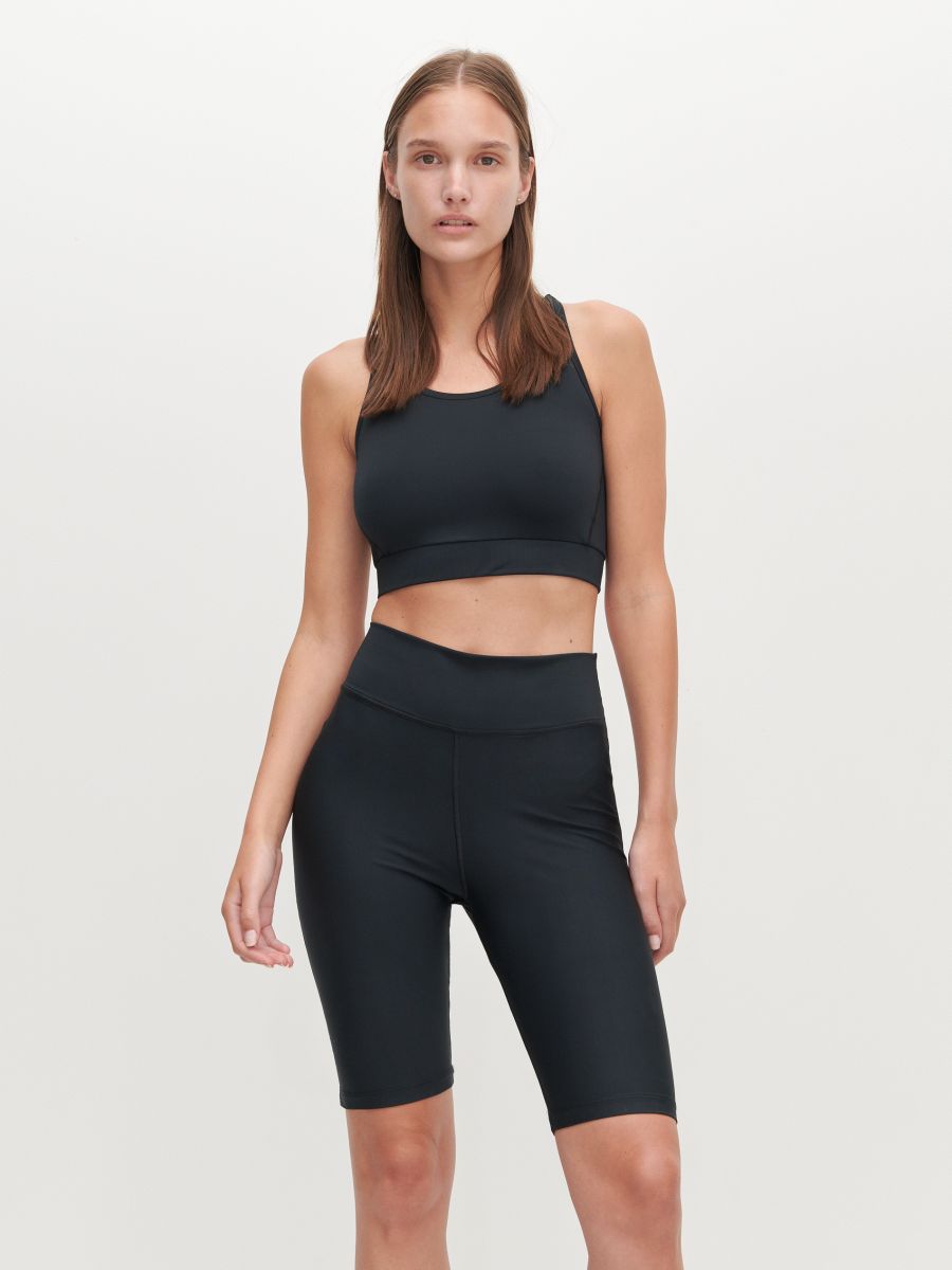 biker shorts and top