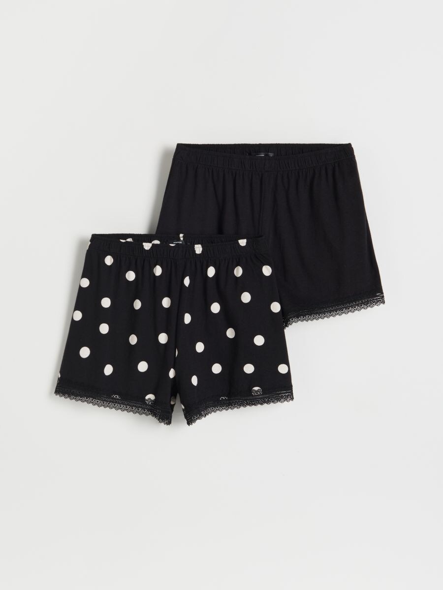 Black pyjama shorts womens Clearance