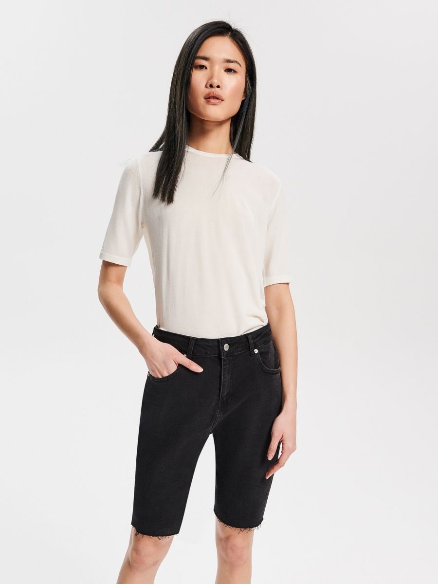 black denim cycling shorts