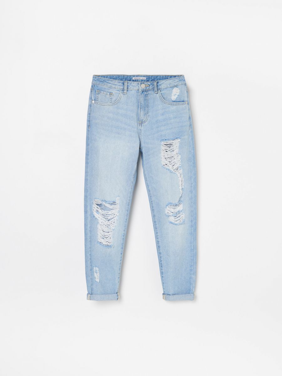 distressed boyfriend jeans