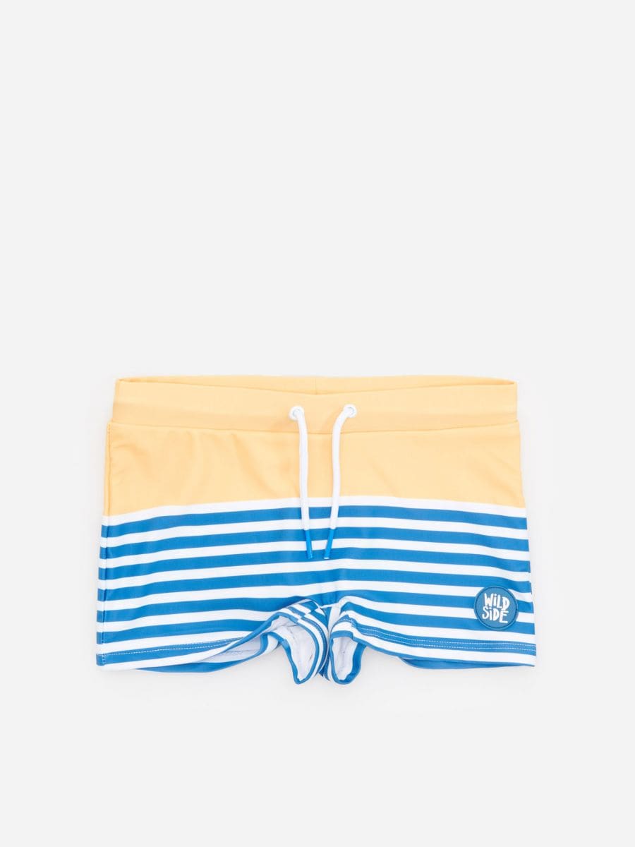 stripe swim shorts
