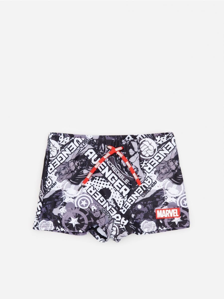patterned swim shorts