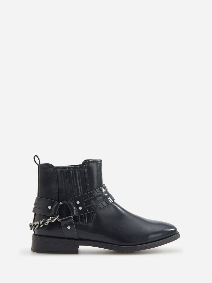 black cowboy style ankle boots