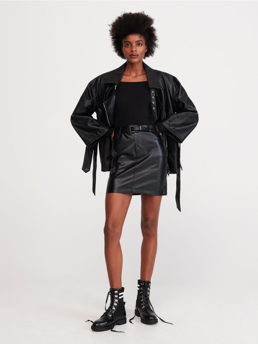 daisy black skater skirt