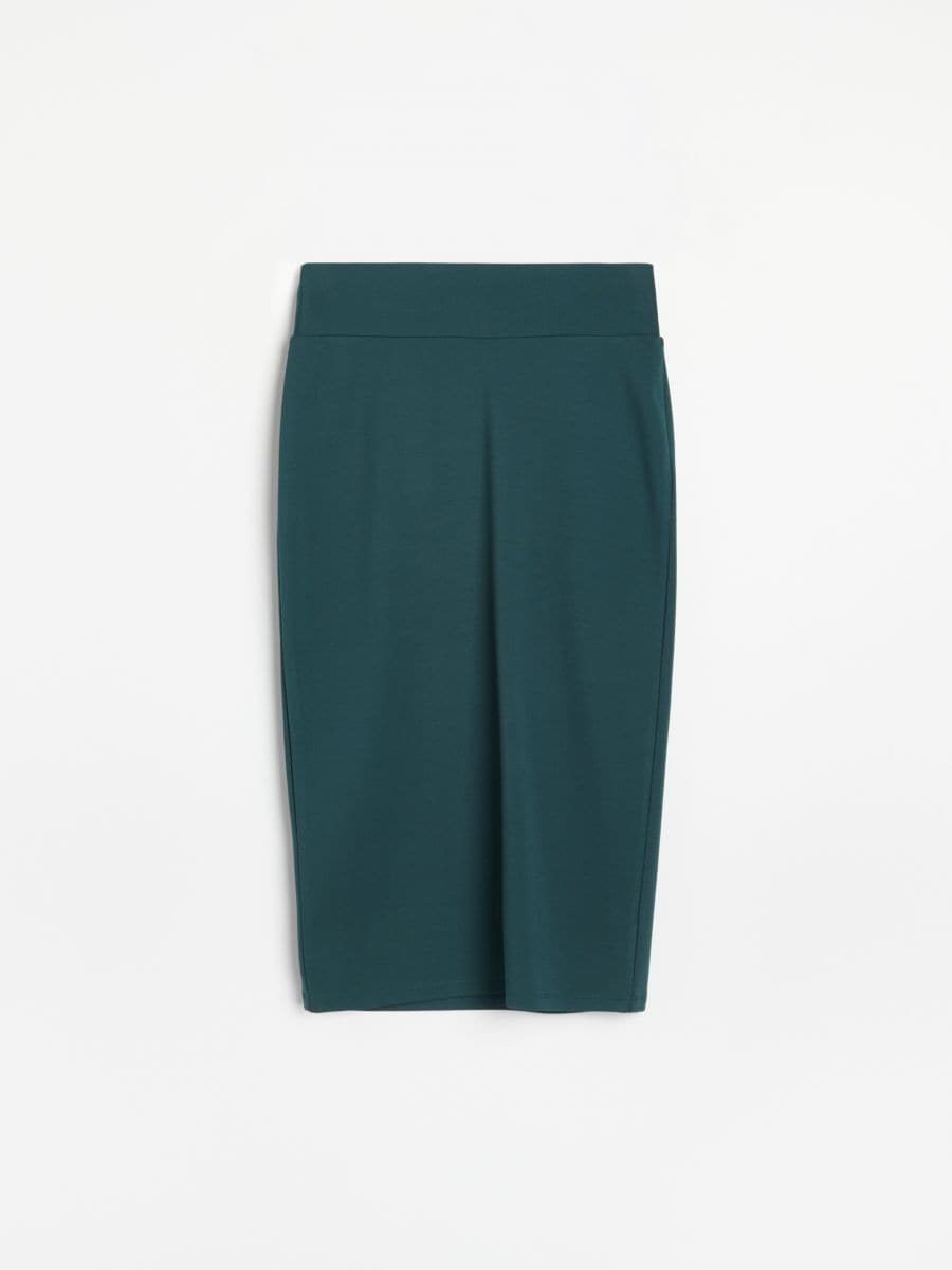 dark green pencil long skirt