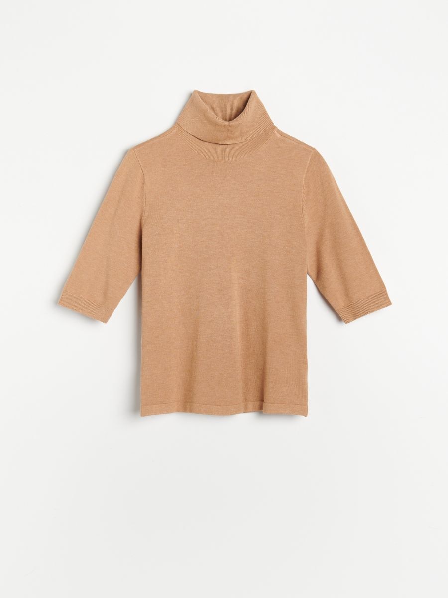 beige polo neck