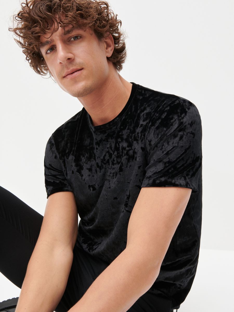 black velour t shirt