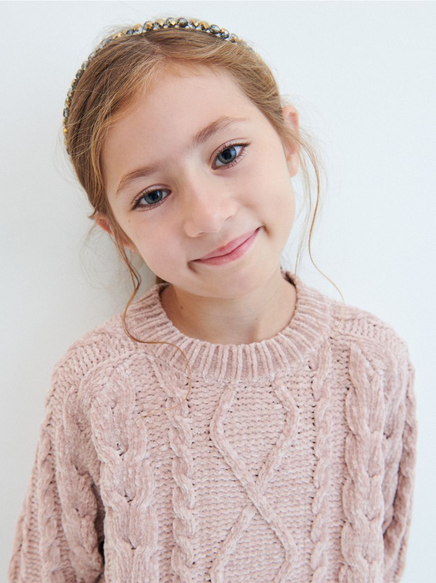 chenille cable knit sweater