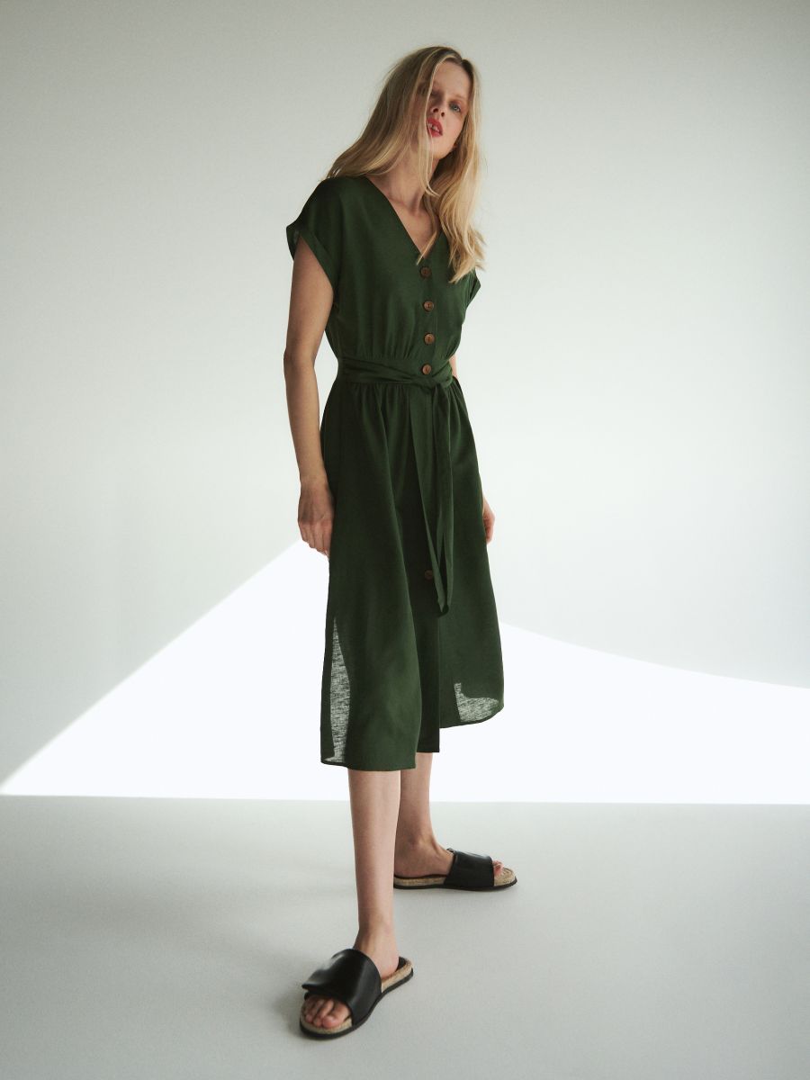 Buy online! Linen blend dress, RESERVED, ZN160-81X