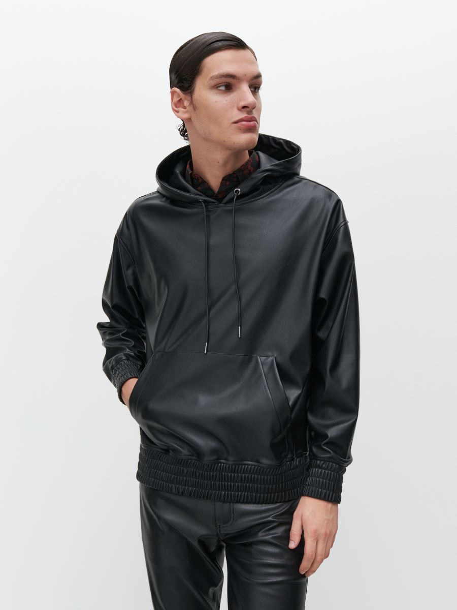 faux leather zip up jacket