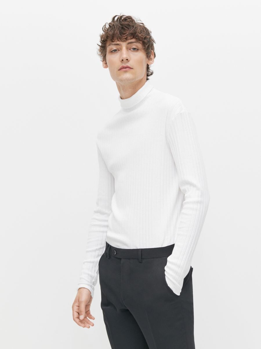 white cotton turtleneck
