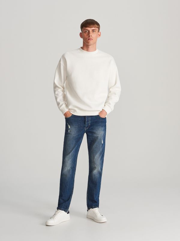 Джинси slim fit із вторинної сировини - темно-синій - VV382-59J - RESERVED