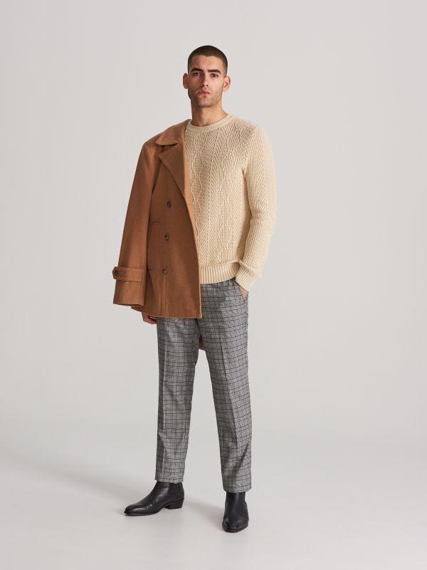 Kockás chino nadrág - szürke - VY570-85P - RESERVED