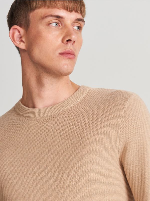 Organic cotton sweater - beige - VY854-08M - RESERVED
