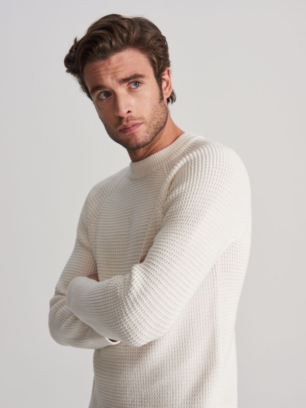Distinctive structure cotton jumper - ivory - VY870-01X - RESERVED