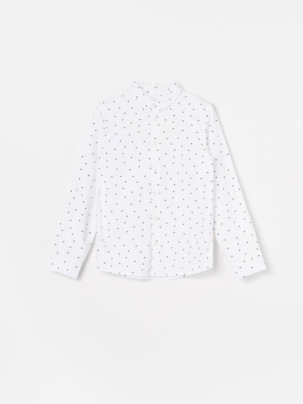 Shirt with roll up sleeves - white - WB054-00X - RESERVED