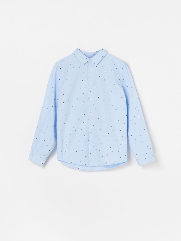 Shirt with roll up sleeves - blue - WB054-05X - RESERVED