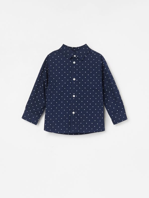 Star print cotton shirt - navy - WB068-59X - RESERVED