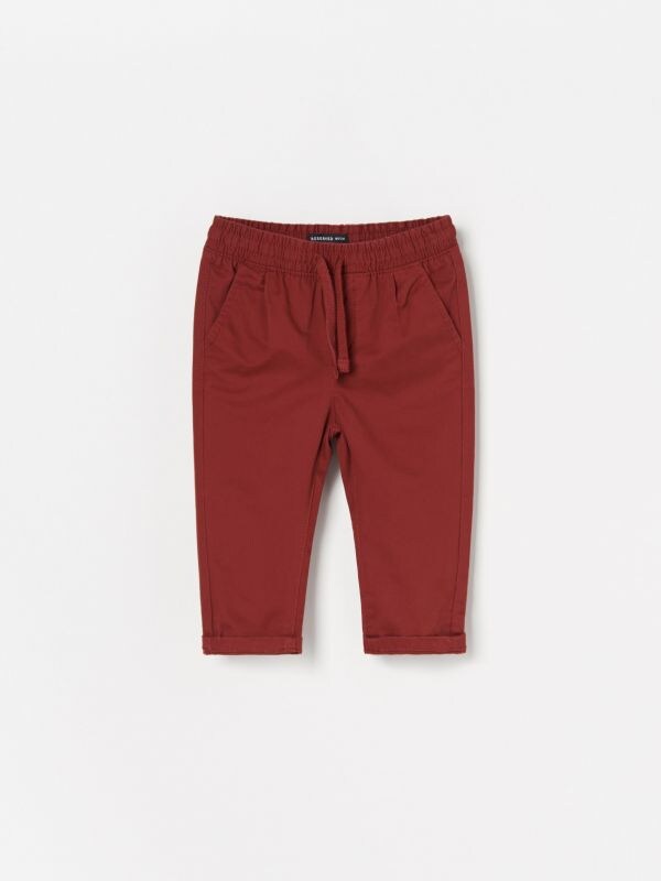 Elasticated waist trousers - brown - WC554-83X - RESERVED