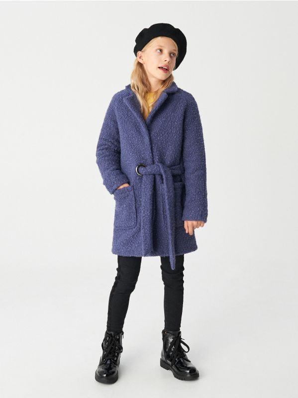 Manteau long en fausse peau de mouton - Violet - WD912-49X - RESERVED