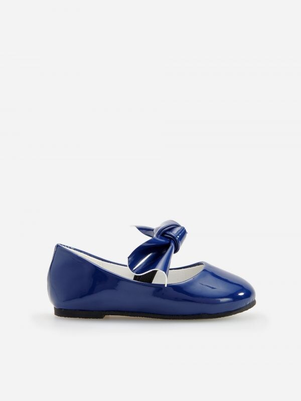 Ballerina shoes with bow - Blu scuro - WF033-59X - RESERVED