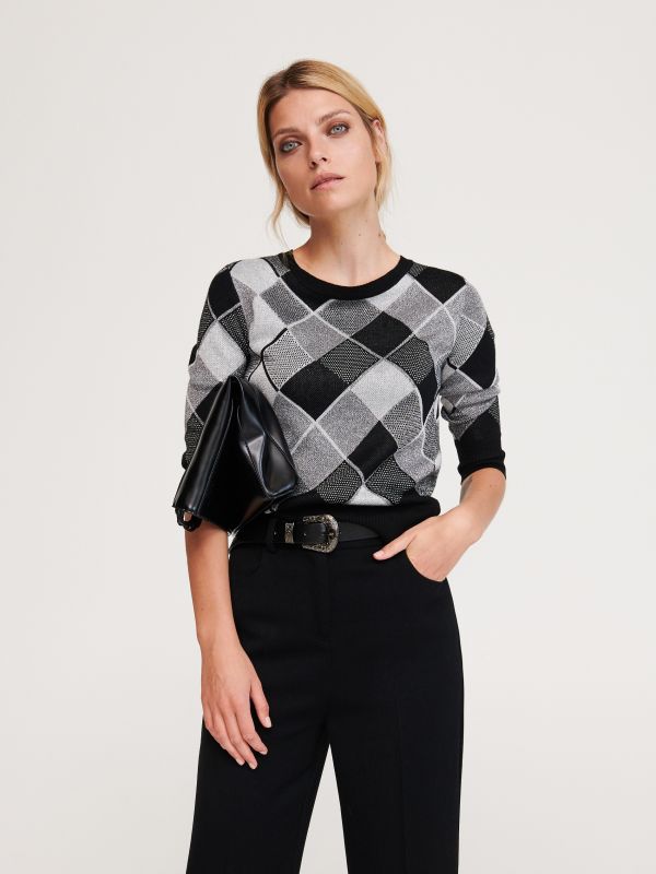 Pull à motif géométrique - Multicolore - WF135-MLC - RESERVED