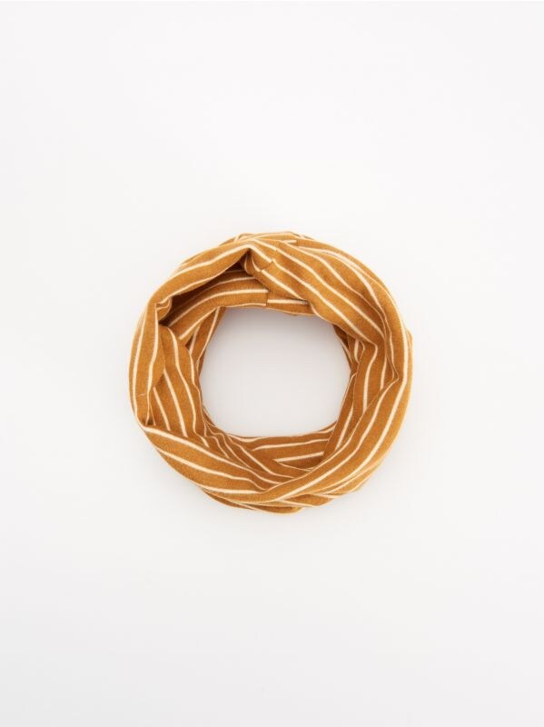 Striped circle scarf - brown - WF640-82X - RESERVED