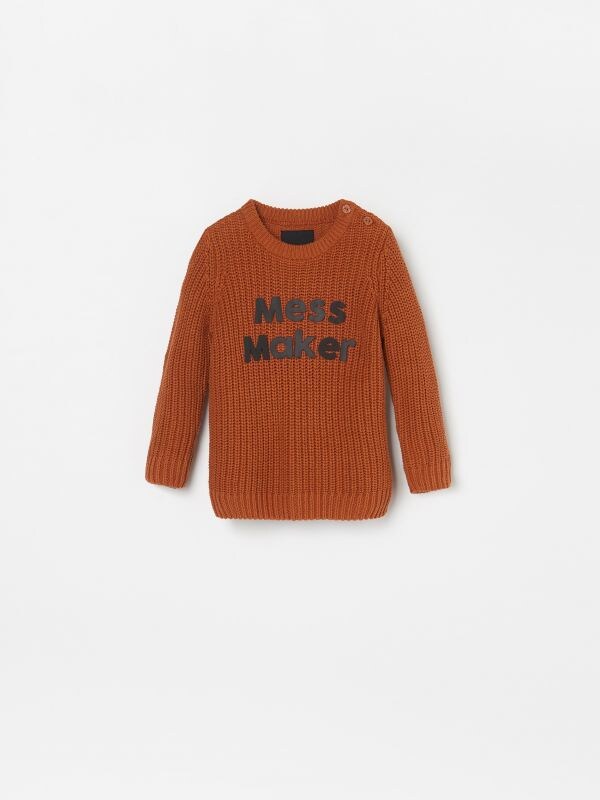 Sweater with print - brown - WG170-82X - RESERVED