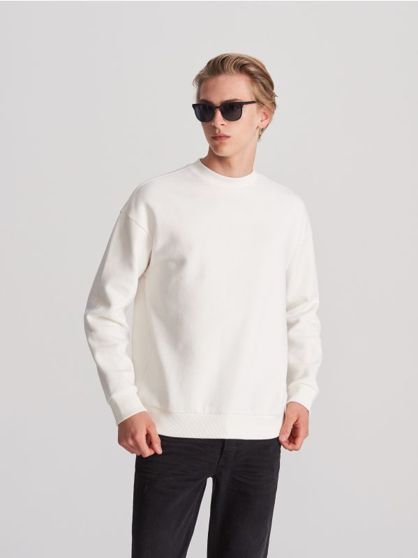 Plain basic sweatshirt - white - WG442-00X - RESERVED