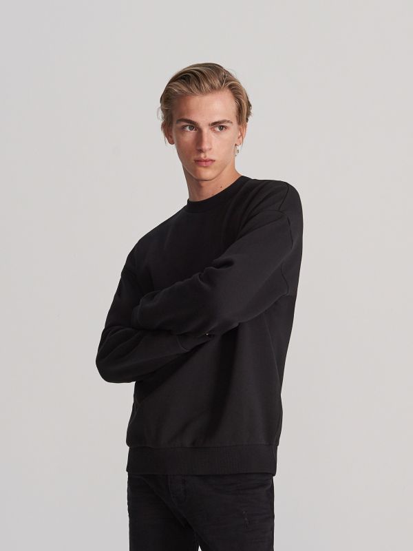 Bluză de trening basic uni - negru - WG442-99X - RESERVED