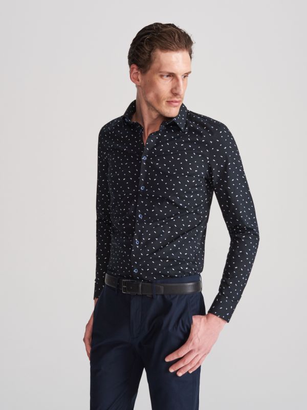 Super slim fit shirt - black - WG570-99X - RESERVED