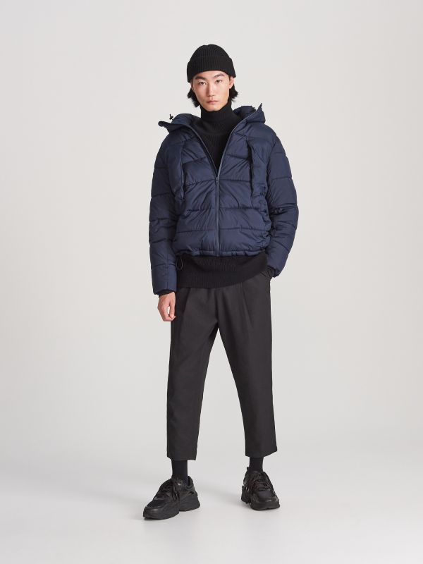 Hooded quilted jacket - navy - WH929-59X - RESERVED