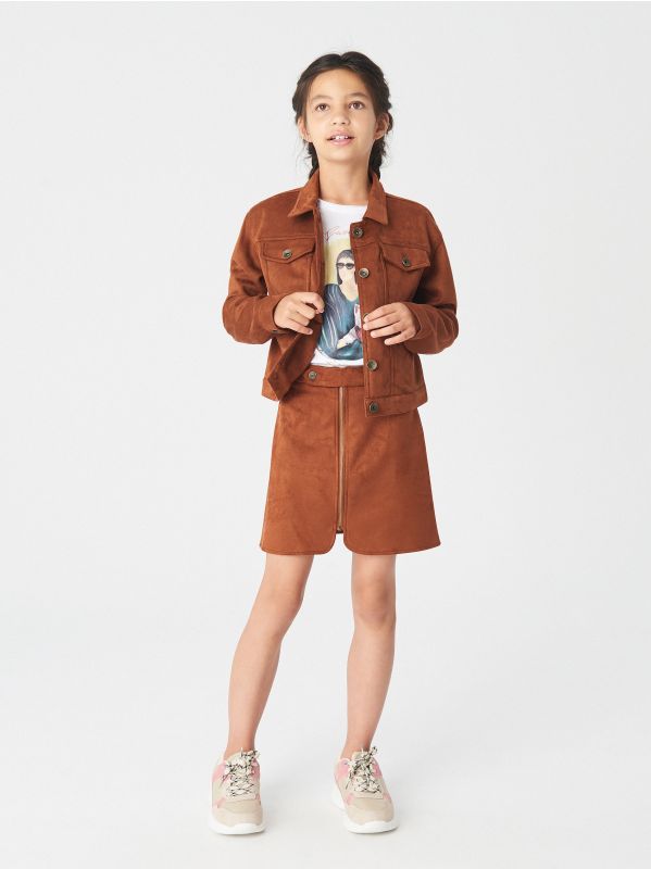 Faux leather skirt - brown - WL221-88X - RESERVED