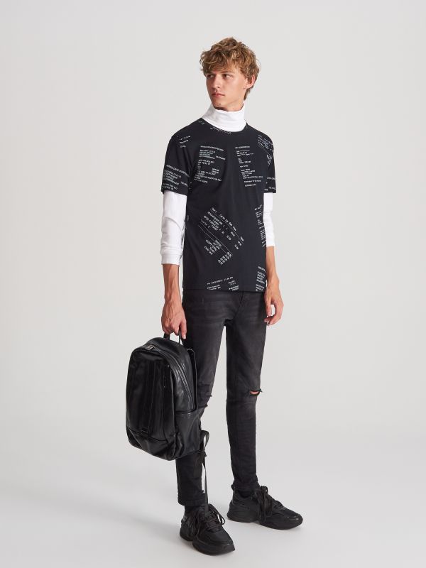 T-shirt cu imprimeu - negru - WM166-99X - RESERVED