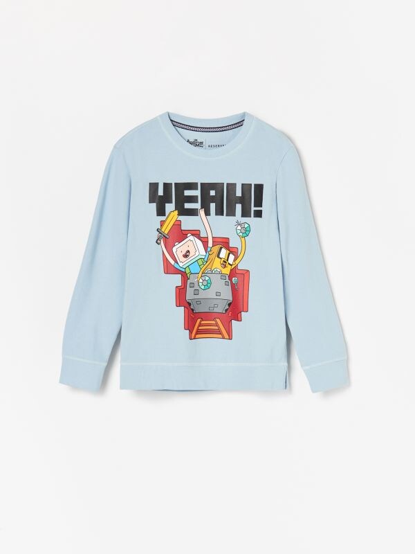 Adventure Time x Minecraft long sleeve T-shirt - blue - WO173-50X - RESERVED