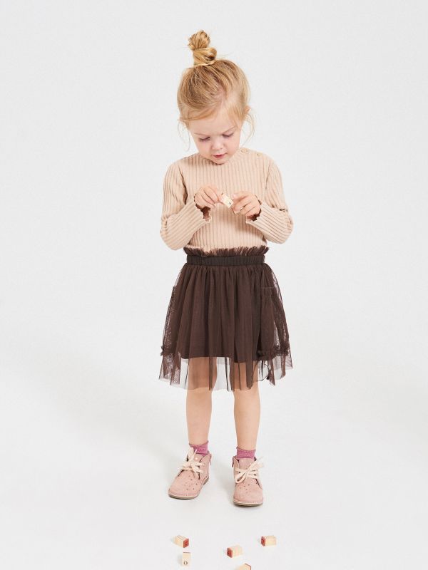 Tulle skirt - brown - WP184-89X - RESERVED