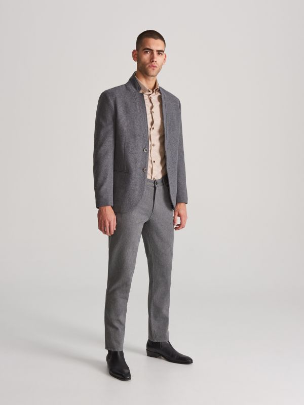 Jacket with a stand-up collar - grey - WQ314-85M - RESERVED