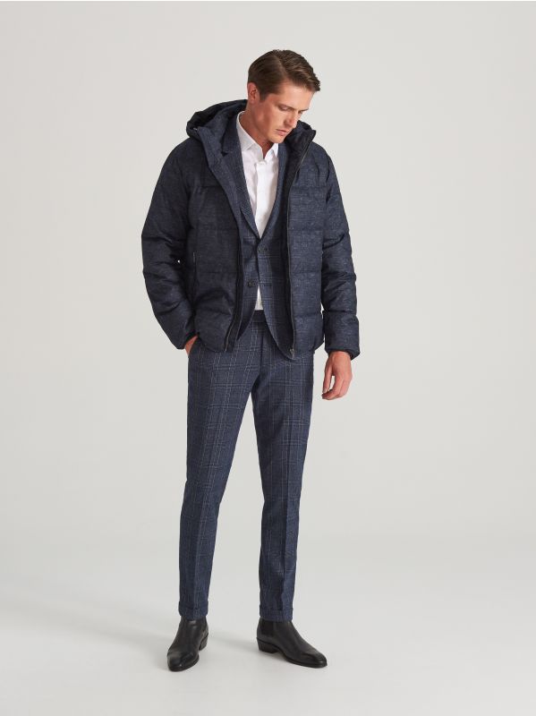 Hooded quilted jacket - navy - WQ773-59M - RESERVED