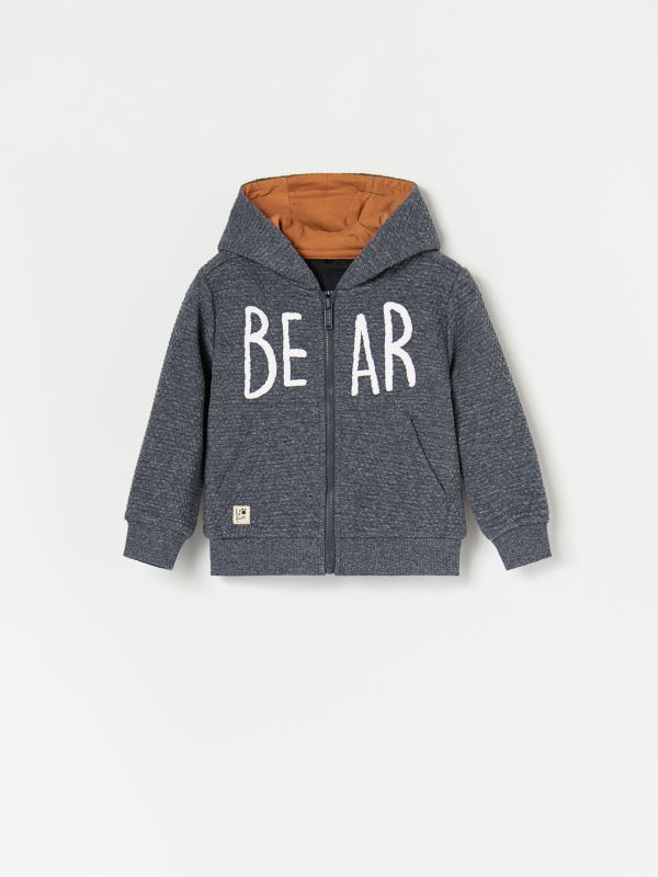 Bluza ze strukturalnej dzianiny - granatowy - WS343-59M - RESERVED