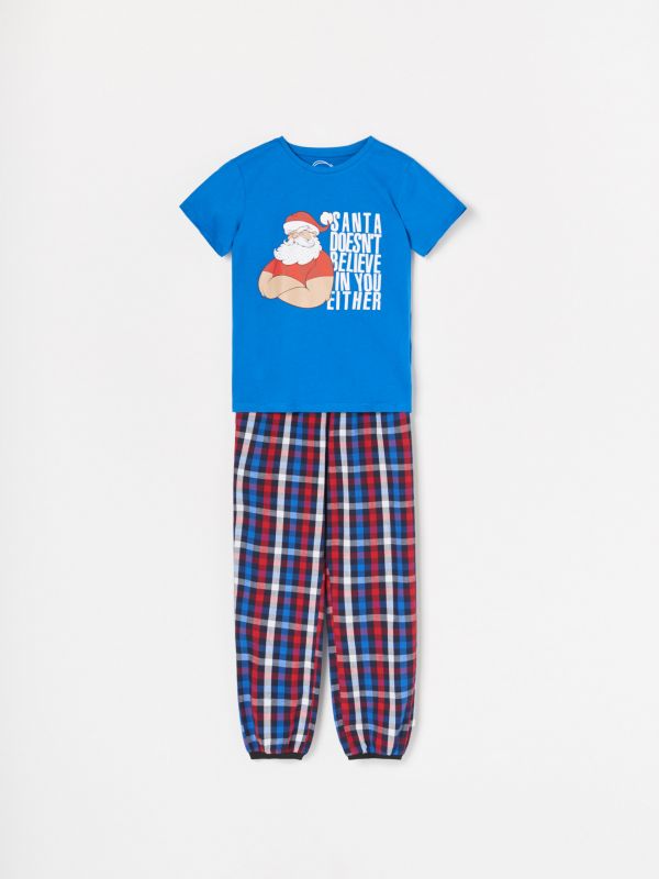 Pijama navideño a cuadros - Azul - WS637-55X - RESERVED