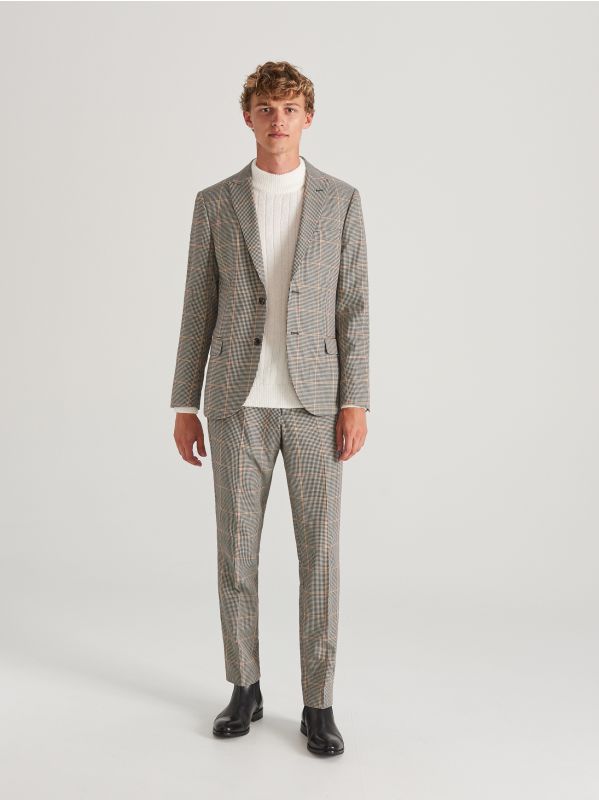 Checked suit jacker - grey - WT484-90P - RESERVED
