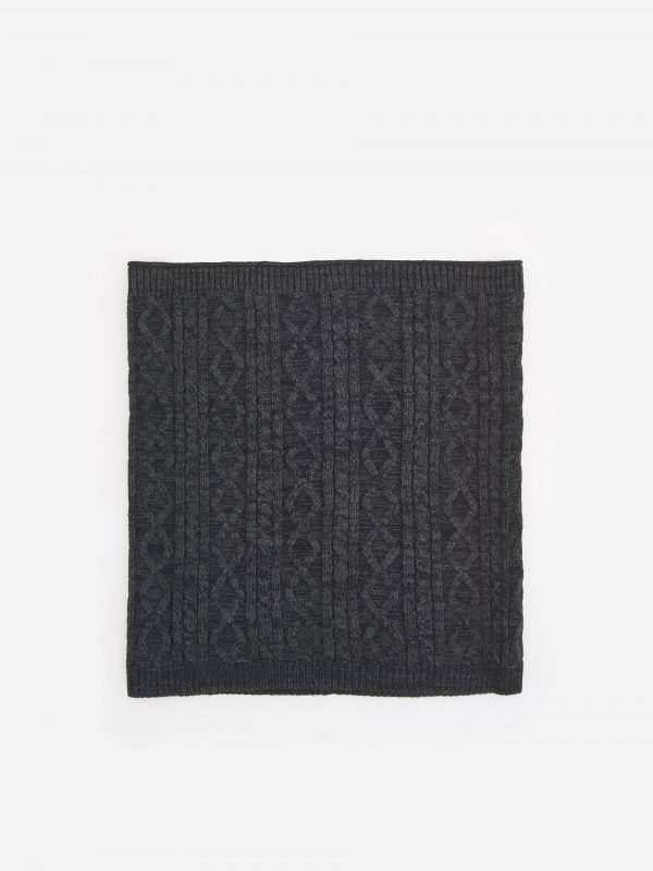 Knitted circle scarf - grey - WT894-90X - RESERVED
