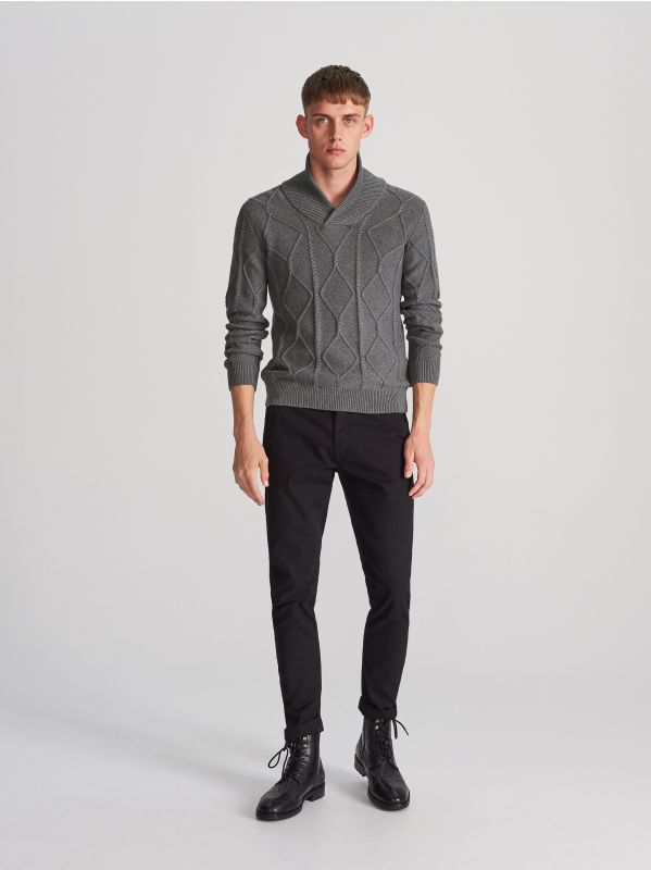 Structural collar jumper - grey - WU529-85M - RESERVED