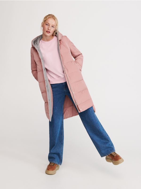 Coat with natural down insulation - pink - WU573-30X - RESERVED