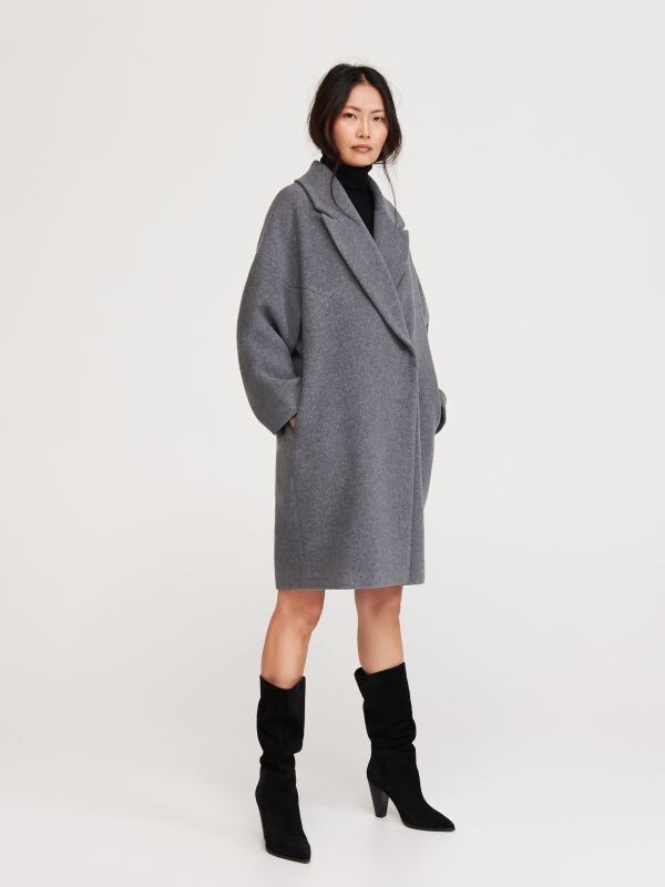 Abrigo con lana - Gris - WU632-90M - RESERVED
