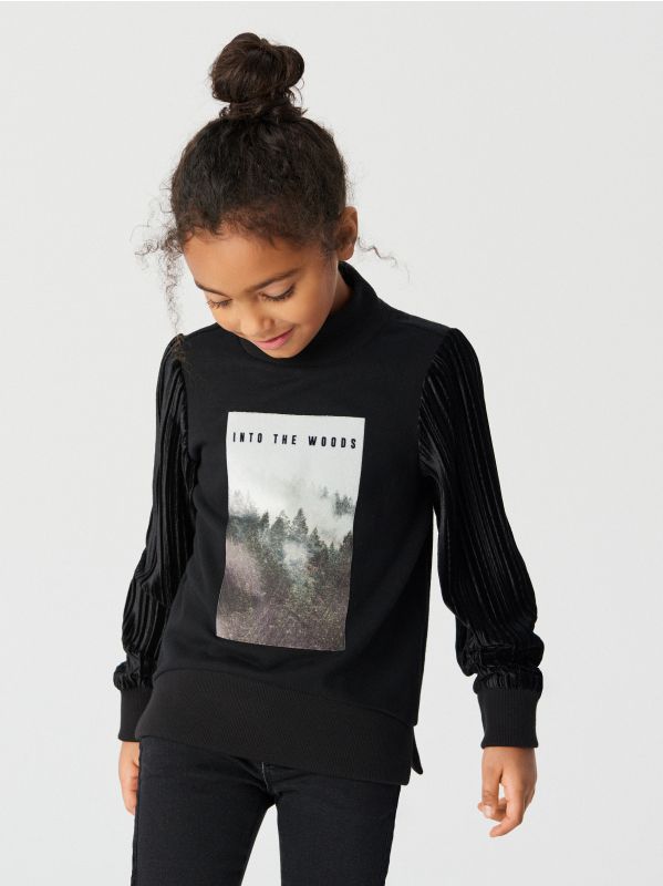 Blusa con stampa - Nero - WU886-99X - RESERVED