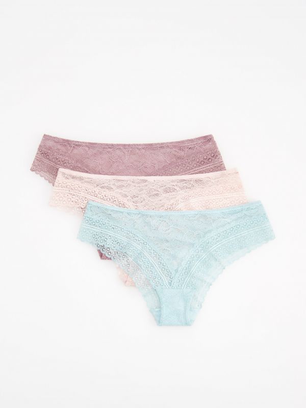 Lace knickers 3 pack - purple - WU992-34X - RESERVED