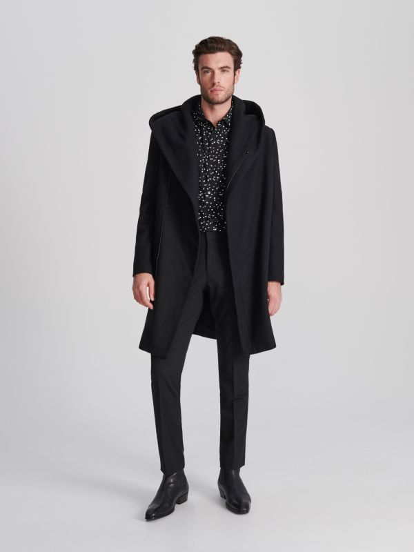Coat with wool - black - WV278-99X - RESERVED