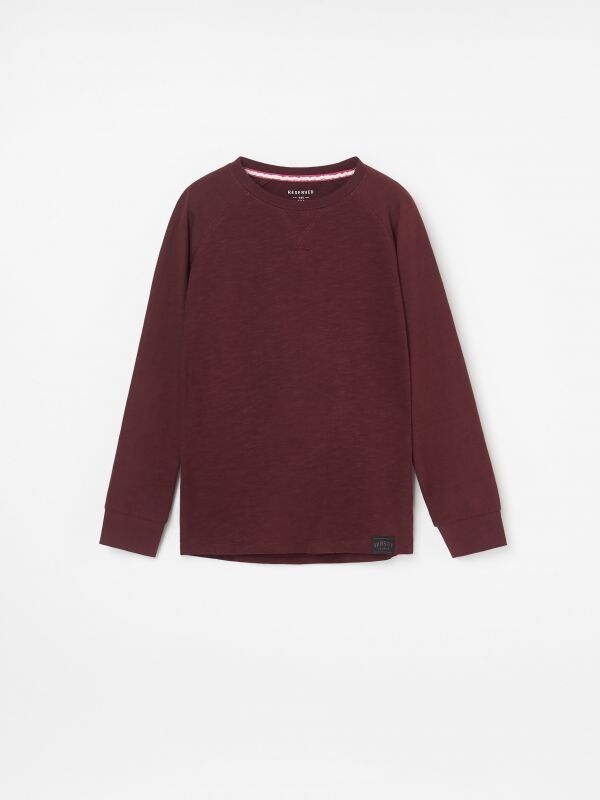 Baumwollbluse mit Langen Ärmeln - burgundy - WY258-93X - RESERVED
